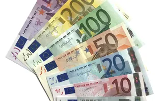 Fan of euro banknotes