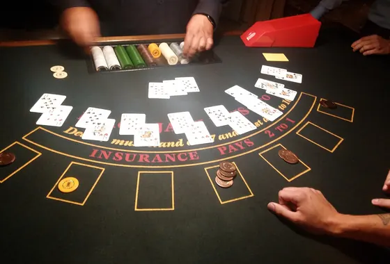 Dealer hands at a live table